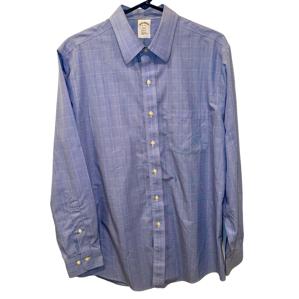 Men’s Brooks Brothers Blue Long Sleeve Button Down Oxford Dress Shirt. Size 16.